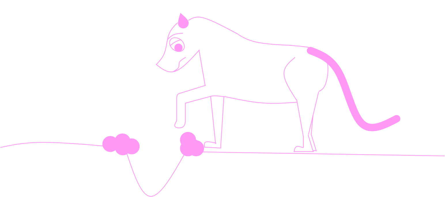 A Purple Snow Leopard outlined digging a hole in the ground with a question mark emitting from its head.